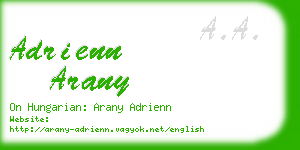 adrienn arany business card